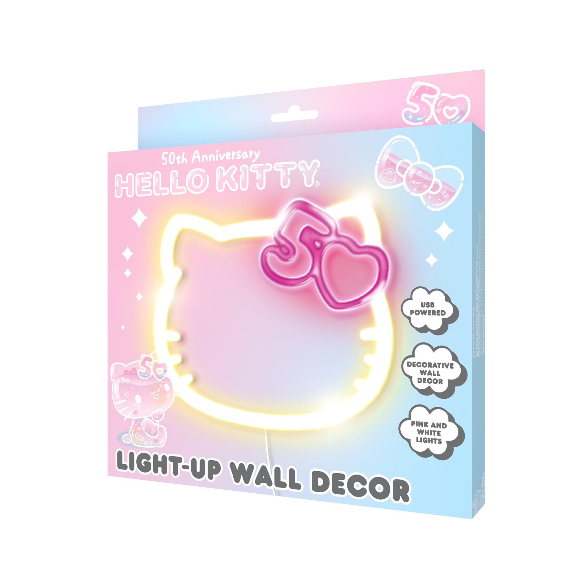 Amazon.com: Hello Kitty 50th Anniversary Light-Up Wall Decor – USB